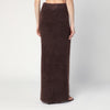 Soft Goat Long Mocha-coloured brushed cashmere skirt