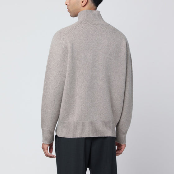 Soft Goat Greige cashmere turtleneck sweater