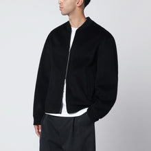  Soft Goat Black wool and cashmere zip cardigan
