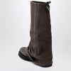 The Attico Robin combat boots in suede, dark grey