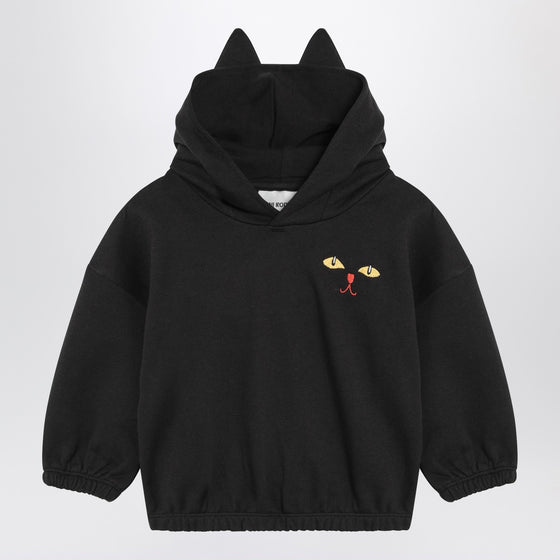 Mini Rodini Black hoodie with Cat Ears