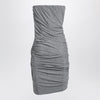 The Attico Grey draped viscose mini dress