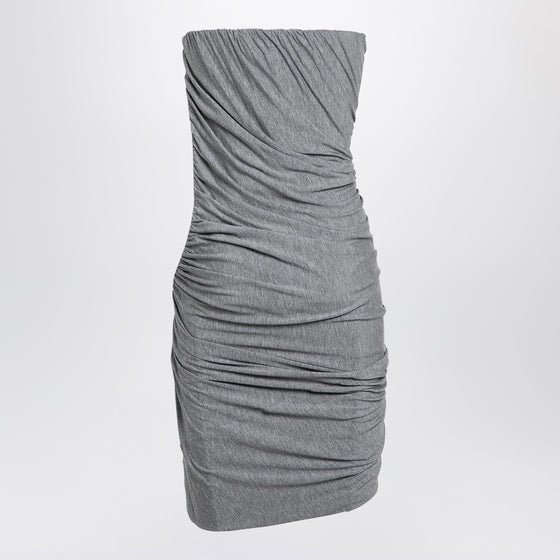 The Attico Grey draped viscose mini dress