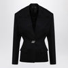 The Attico Black wool single-breasted jacket with epaulettes