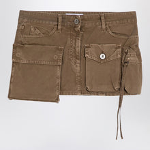  The Attico Fay khaki cargo miniskirt