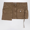 The Attico Fay khaki cargo miniskirt