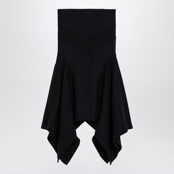 The Attico Black asymmetric cotton skirt