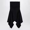 The Attico Black asymmetric cotton skirt