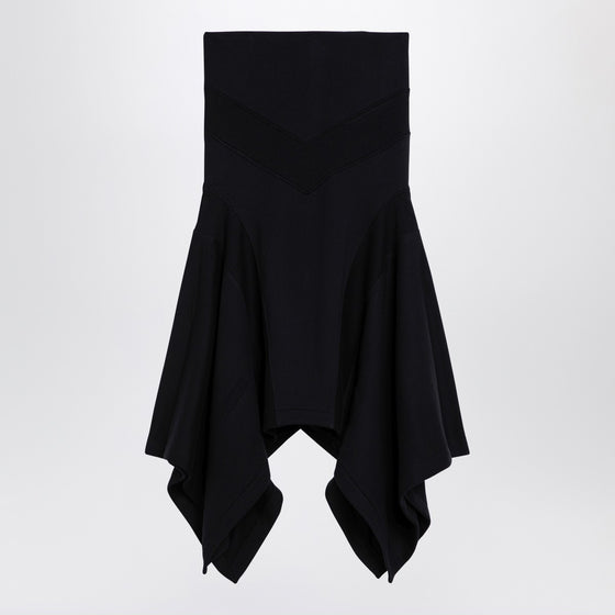The Attico Black asymmetric cotton skirt