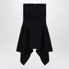 The Attico Black asymmetric cotton skirt