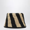 JACQUEMUS Le Bob Soli striped raffia bucket hat