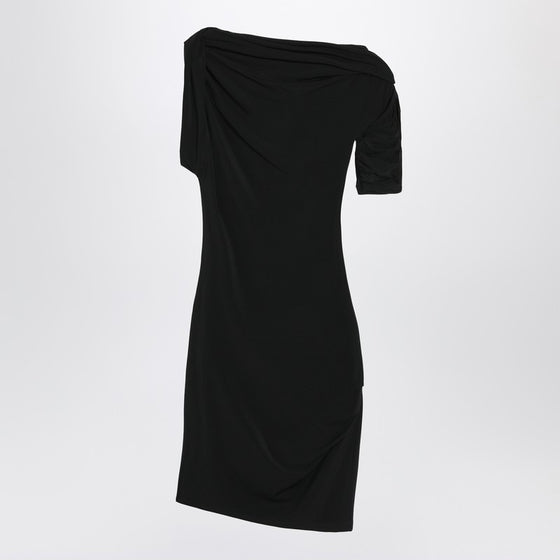 JACQUEMUS Black draped mini dress