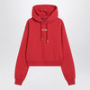 JACQUEMUS Red hoodie with logo patch