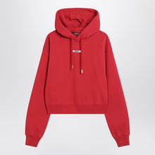  JACQUEMUS Red hoodie with logo patch