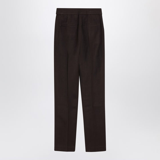 JACQUEMUS Brown trousers in silk blend