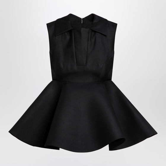 JACQUEMUS Black wool and silk Spalla Top