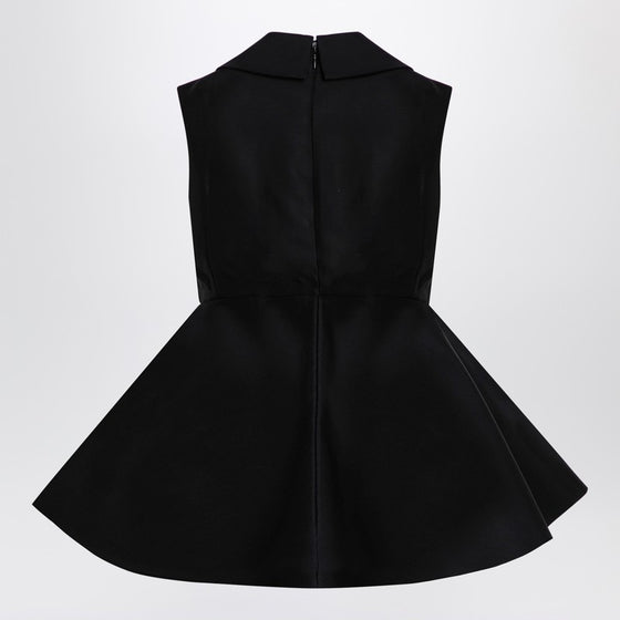 JACQUEMUS Black wool and silk Spalla Top