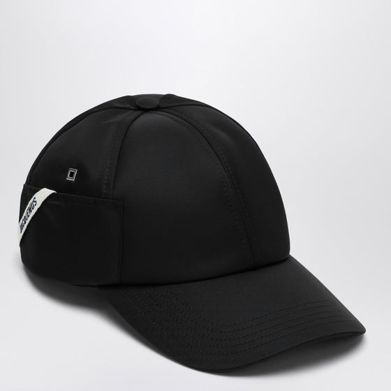 JACQUEMUS Black Ovalie baseball cap