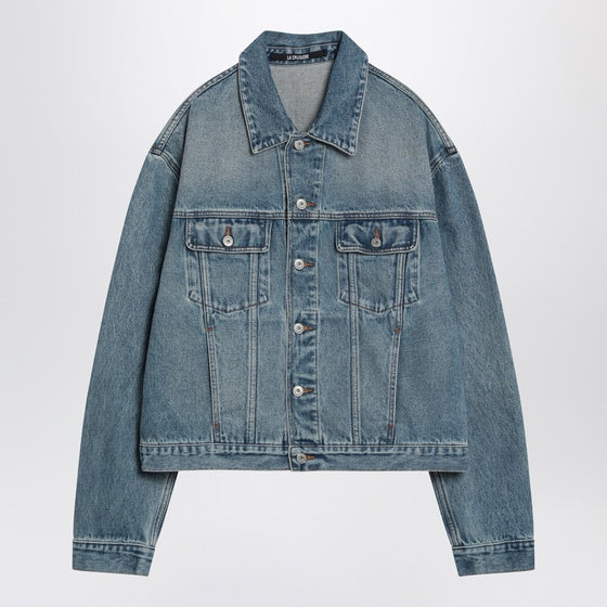 JACQUEMUS Light blue washed denim jacket