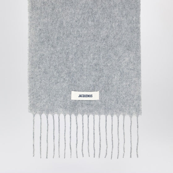 JACQUEMUS Grey scarf in alpaca and mohair
