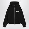 JACQUEMUS Black cotton zip-up hoodie