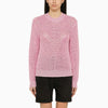 ISABEL MARANT Recycled polyester pink crew-neck jumper