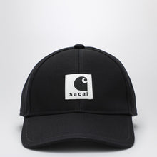  Sacai x Carhartt WIP Black baseball cap with logo patch