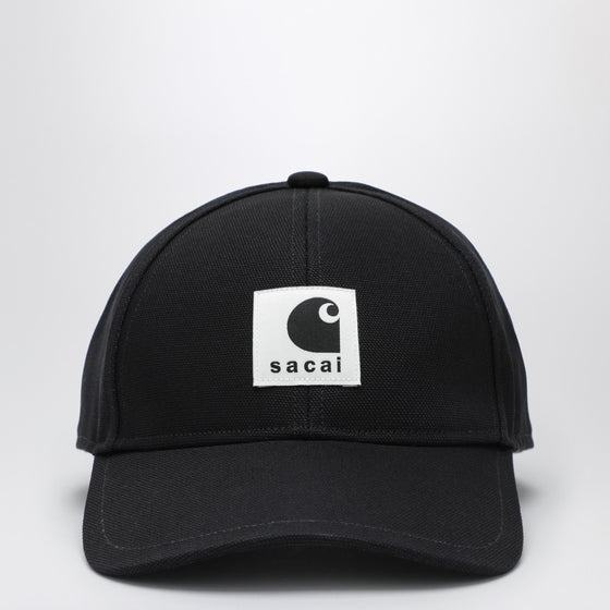 Sacai x Carhartt WIP Black baseball cap with logo patch