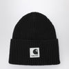 Sacai x Carhartt WIP Black beanie with logo patch