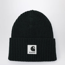  Sacai x Carhartt WIP Dark green beanie with logo patch
