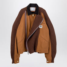  Sacai x Carhartt WIP Beige bi-material zip jacket