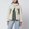 Sacai Ecru/khaki green two-tone jacket