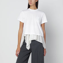  Sacai White T-shirt with écru insert
