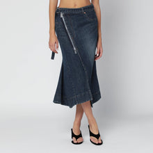  Sacai Asymmetric blue denim skirt