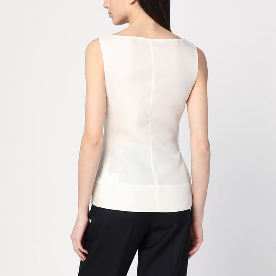 MKDT Studio Atelier Tami ivory top in silk and wool