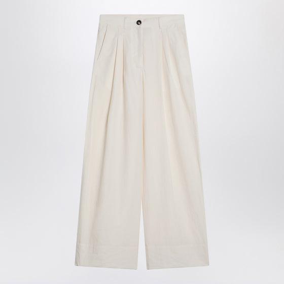MKDT Studio Wide écru trousers in cotton