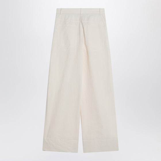 MKDT Studio Wide écru trousers in cotton