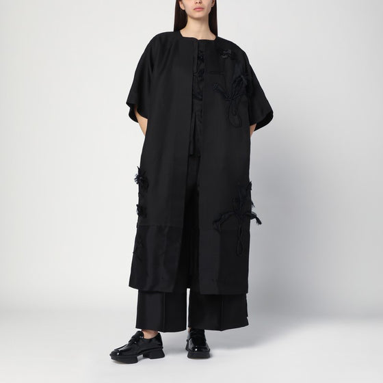 MKDT Studio Atelier Cova black coat in silk and wool