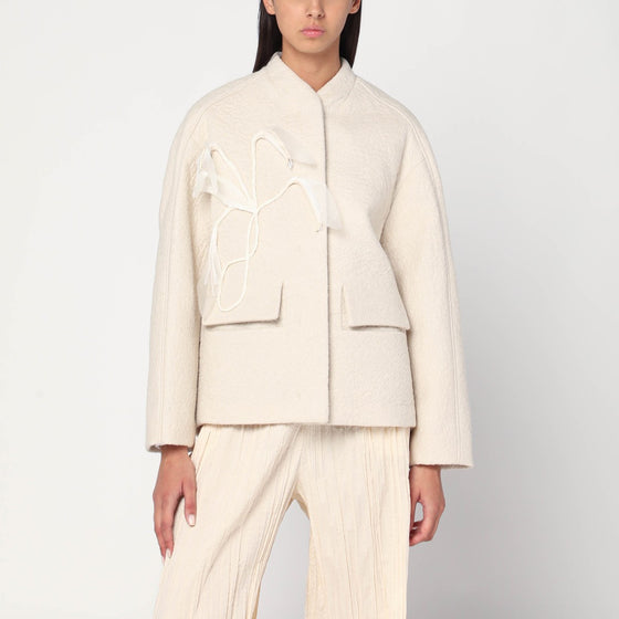 MKDT Studio Jacket in boiled wool écru