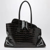 The Attico La Passeggiata Medium bag in coffee crocodile-print leather