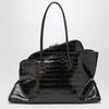 The Attico La Passeggiata Medium bag in coffee crocodile-print leather