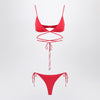 The Attico Two-piece triangle bikini in red