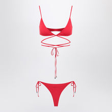  The Attico Two-piece triangle bikini in red