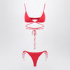 The Attico Two-piece triangle bikini in red