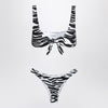The Attico Two-piece zebra bikini in black/white