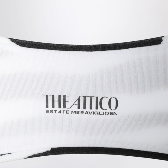 The Attico Two-piece zebra bikini in black/white