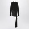 The Attico Mini black dress with thermostrass