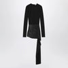 The Attico Mini black dress with thermostrass