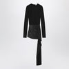 The Attico Mini black dress with thermostrass