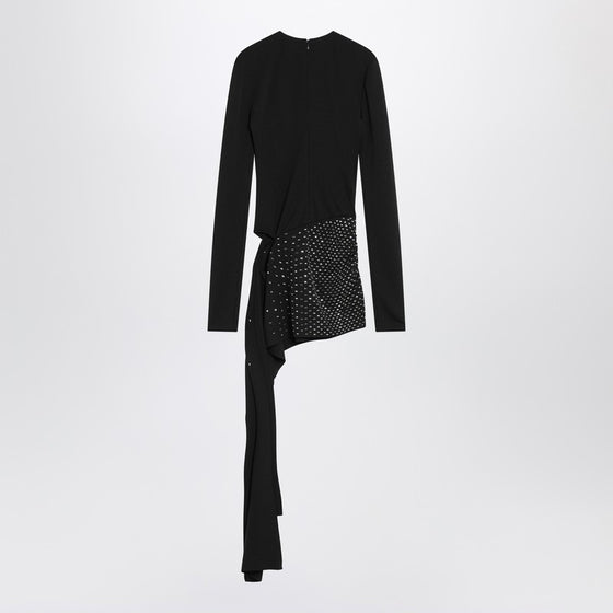 The Attico Mini black dress with thermostrass